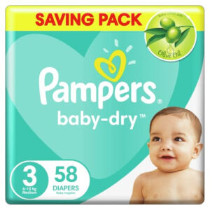 PAMPERS BABY DRY 3 6-10 KG 58 DIAPERS